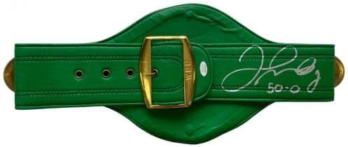 Floyd Mayweather JR חתום על חגורה ירוקה עם חתימה חתימה JSA אימות 50-0 - חגורות אליפות אגרוף עם חתימה