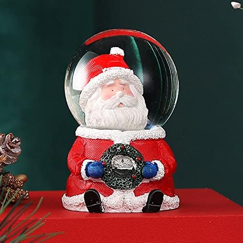 AMAOIS חדש חג מולד זוהר כדורי כדורי שרף מלאכת שרף שלג כדור סנטה קלאוס מתנה אור דקורטיבי מתנה כריסטמאסריזריסטל