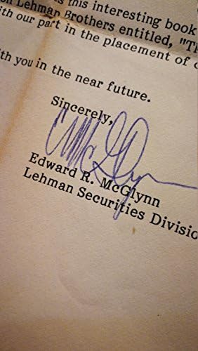 נדיר מקורי 1982 ליהמן ברדרס אדוארד מק ' גלין חתם מכתב ניירות ערך