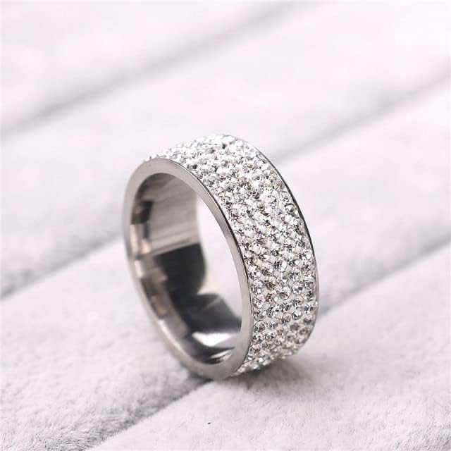 קולסו 8 ממ טבעת לנשים וגברים מלא פייב קריסטל אישית טבעת אישית טבעת חקוק טבעת-93826