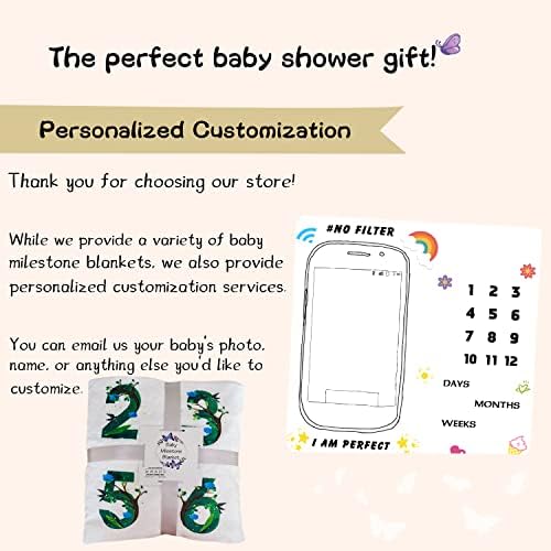 QICAIYUN BABY MALESTONE שמיכה בהתאמה אישית ויצירתית של יילודים יצירתיים מתנה שמיכה למקלחת לתינוקות,