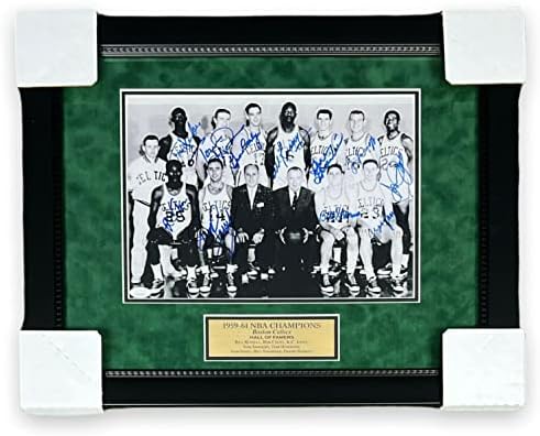 1959-61 אלוף ה- NBA בוסטון סלטיקס צוות חתום על חתימה ממוסגרת תמונה JSA - תמונות NBA עם חתימה
