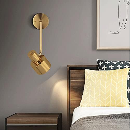 זהב מנורת קיר פליז אהיל מנורת קיר מתכוונן למעלה ולמטה 180 מעלות קיר אור יחיד ראש קיר פמוטים עבור