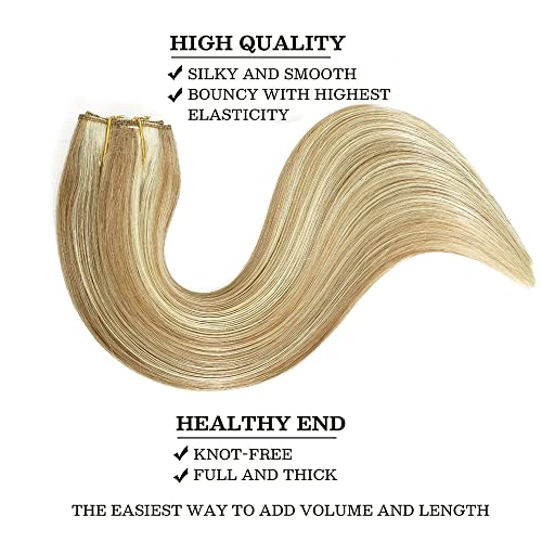 כוכב להראות חוט שיער הארכת שיער טבעי לנשים אפר בלונד 16 עם אקונומיקה בלונד 613 טבעי ישר שיער חתיכה