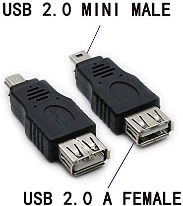 rgzhihuifz 2 חבילה USB 2.0 מיני USB זכר להקליד מצמד ממיר מחבר מתאם OTG נקבה