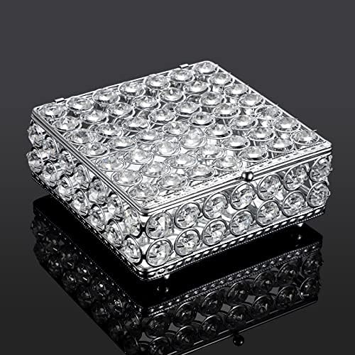 קופסת תכשיטים של אלדו קריסטל מרובעת מארגן מארגן עגילי טבעות קופסאות קופסאות קופסאות קופסאות