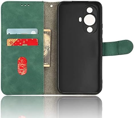 מארז טלפון סלולרי תואם למארז Huawei Nova11, מארז טלפון עור של קייס PU עם מחזיק כרטיסי אשראי רצועת שורש כף היד