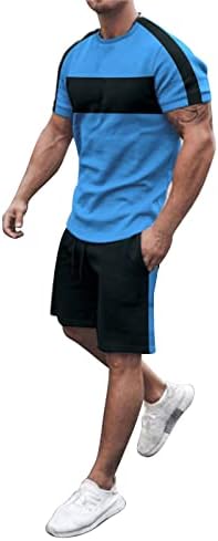 מכנסיים קצרים מזדמנים של קיץ מגברים קובעת חולצות שרירים נוחות צוואר