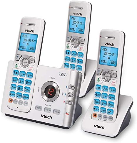 טלפון אלחוטי VTECH עם 3 מכשירים ומערכת מענה, מזהה מתקשר, שיחה מחכה והתחבר לתא