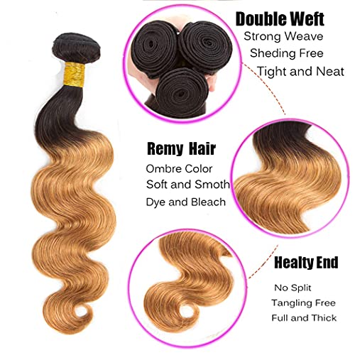 גוף גל 1 ב27 חבילות אומברה שיער טבעי חבילות גרירה טון לא מעובד שיער לא מעובד הרחבות לנשים שחור