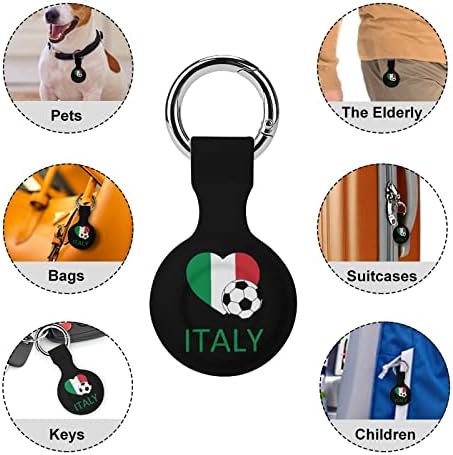 אהבת איטליה כדורגל מודפס סיליקון מקרה עבור תגי אוויר עם מחזיק מפתחות מגן כיסוי אוויר תג מאתר גשש אביזרי מחזיק