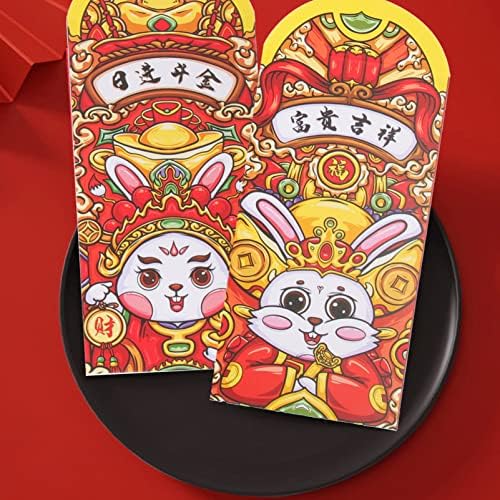 24 יחידות סיני אדום מעטפות-2023 ירח הסיני חדש שנה גלגל המזלות הונגבאו שנה של ארנב מזל כסף מעטפות