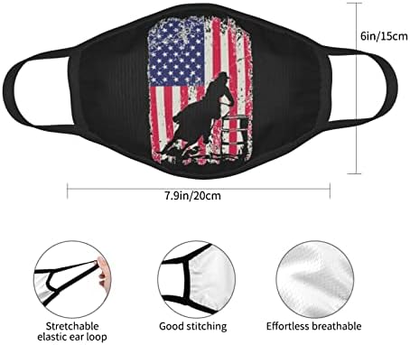 דגל אמריקאי ארהב ארהב חבית מירוץ מירוץ מסיכת מסכת מסכת מבד נוח לשימוש חוזר
