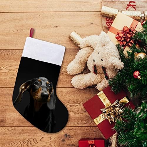 כלב כלבי גורים בגרבי חג מולד כהות גרב עץ חג המולד קישוטים לסנטה קישוטים לקישוטים לתלייה לחופשת אח 16.5