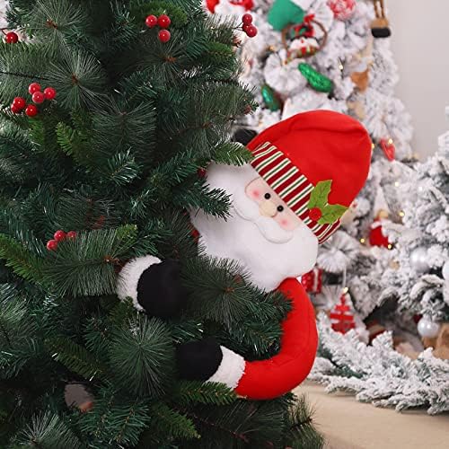 פיסואנד סנטה קלאוס עץ קישוט עליון, סנטה קלאוס צבי עליון חיבוקים קישוטי עץ חג המולד קישוטים למסיבת חג המולד,