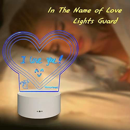 מתנות לחברים מאוהבים, מנורת לילה רומנטית של לוח הודעות עשה זאת בעצמך, מנורת שולחן מופעלת עם עט מחיק