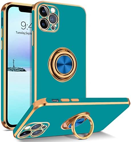 Bentoben iPhone 12 Pro Max Case, iPhone 12 Pro Max Thone Cover Cover עם 360 ° טבעת טבעת מגנטית