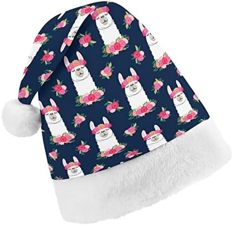 פרחוני הלמה אלפקה חג המולד כובע רך קטיפה סנטה כובע מצחיק כפה עבור חג המולד לשנה חדשה חגיגי מפלגה