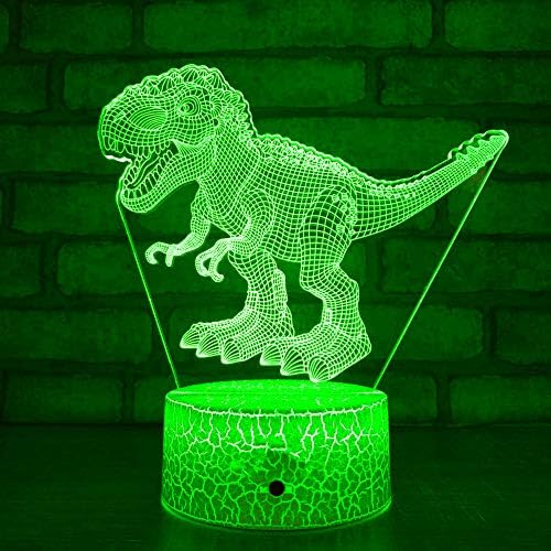 ג ' ינוול 3 דרקון דינוזאור לילה אור מנורת אשליה הוביל 7 צבע שינוי מגע מתג שולחן שולחן קישוט מנורות אקריליק שטוח