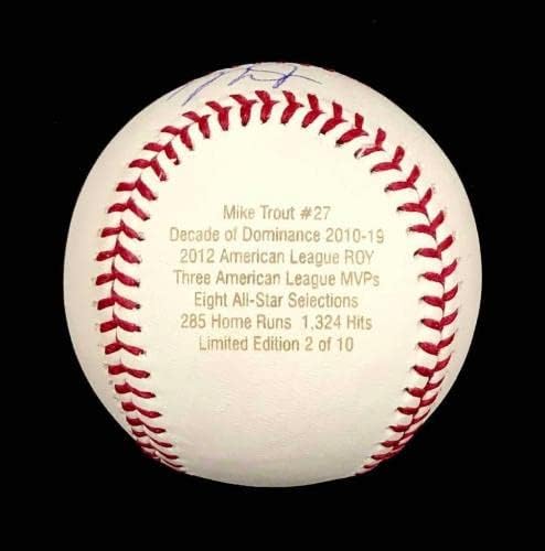 מייק פורל חתימת חתימה חתמה על לייזר סטט בייסבול בייסבול LE 10 ~ MLB HOLO - בייסבול חתימה