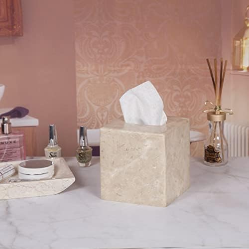 בית יצירתי שמפניה טבעית מרובעת כיסוי רקמות כיסוי רקמת פנים מחזיק נייר חדר אמבטיה מארגן משטח יהירות לשולחן