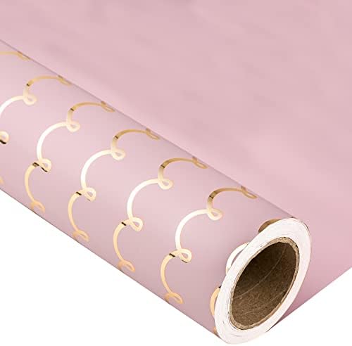 מייפלוס נייר עטיפה הפיך-גליל ג 'מבו בגודל 24 אינץ' על 100 רגל עיצוב בתולת ים חמוד עם נייר כסף
