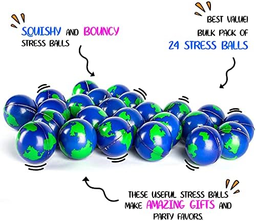 חלק גדול של 2 תריסר עולם 2 כדורי לחץ כדורי לחץ אדמה הקלה על צעצועים כדורי חינוך טיפול