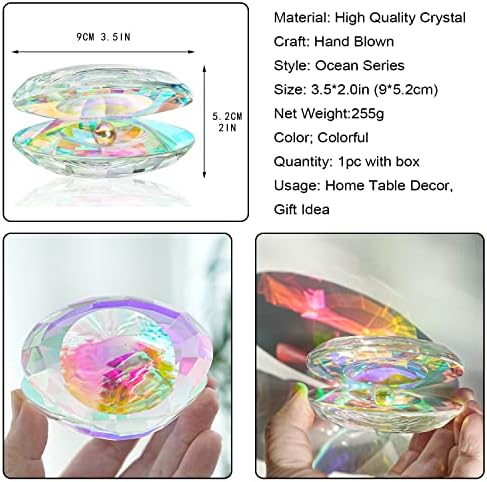 H&D Hyaline & Dora צבעוני צבעוני צלמי צלמית צלמית, צלמית מעטפת זכוכית עם פנינה לעיצוב שולחן