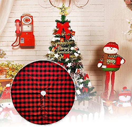 מתנות דקורטיביות מעודנות לחג המולד, חצאית עץ חג המולד משובצת באפלו, 48 אינץ