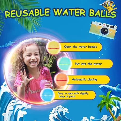 בלוני מים לשימוש חוזר מילוי מהיר איטום עצמי, כדור מים סיליקה ג'ל ， צעצוע מים קיץ לבנים ובנות, צעצועי