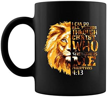גברים של הפיליפים 413 הנוצרי התנך פסוק האריה ראש גברים הבעל פרימיום קפה ספל 11 עוז
