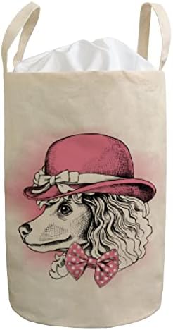 סל כביסה סל כביסה כובע ורוד כלב פגום בגדים מלוכלכים מארגן אחסון פשתן שקית מים