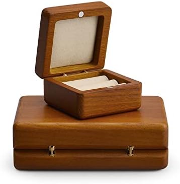 Seewoode AG205 תצוגת תכשיטים עץ ומיקרופייבר מארגן מארגן עגיל עגיל תיבת תיבת טיול תכשיטים מארז חלון ראווה קופסאות