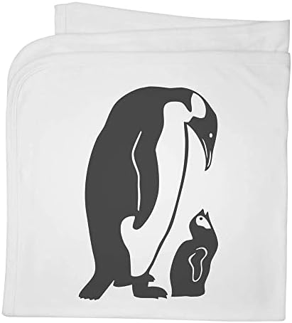 Azeeda 'Penguin אמא וגוזל' שמיכה / צעיף כותנה כותנה