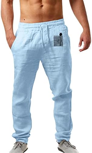 Miashui Bunny גרביים Mens Mens אופנה מזדמנת כיס מודפס תחרה למעלה מכנסיים בגודל גדול מכנסיים