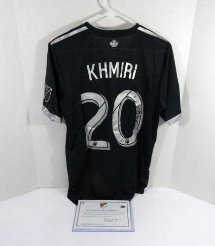 2019 Vancouver Whitecaps FC Jasser Khmiri 20 משחק השתמש בחתום ג'רזי שחור M 5 - גופיות כדורגל עם חתימה