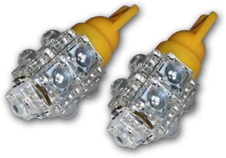 TuningPros LEDTL-T10-Y9 נורות LED LED נורות T10 T10, 9 סט שטף LED צהוב 2-PC