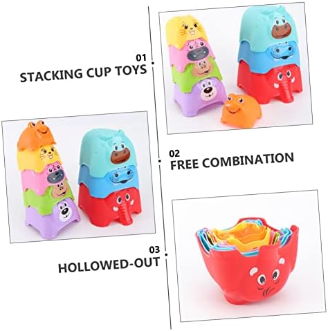 צעצועים של 8 יחידות חיה צעצועים מערמים כוס צעצועים לילדים המערמים צעצועים צעצועים צעצועים לחינוך צעצועים לילדים
