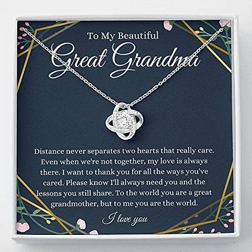 תכשיטים בכרטיסי הודעה, שרשרת בעבודת יד- קשר אהבה בהתאמה אישית של מתנה, מתנה לשרשרת סבתא גדולה, מתנת יום הולדת