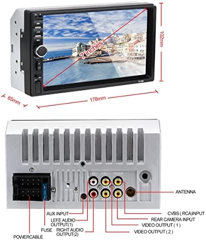 Eaglerich 7 אינץ '2 מסך מגע רדיו לרכב מסך מגע BT USB FM AUX מולטימדיה רדיו רדיו סטריאו אודיו Bluetooth MP5