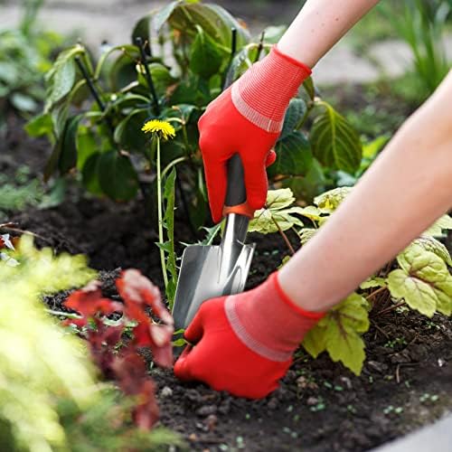 מגרפה לגינה, חפירה לגינה יד חפירה עם ידית מונעת החלקה, אתים כבדים מאלומיניום להשתלה, ניכוש עשבים, העברה