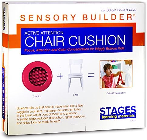 שלבים למידה בונה חושי כרית כיסא תשומת לב פעילה למושב ילדים תחתון מתנועע, אדום, 13 על 2.5