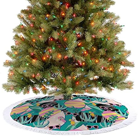 חצאית עץ חג המולד של קולאז 'לקישוטים למסיבות חג עם תחרה ציצית