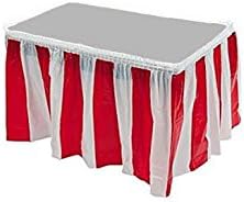 סצנת משחק אדום ולבן פסים חצאית שולחן קרנבל קרקס קישוטים