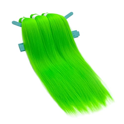 ניאון ירוק קולעת שיער מראש נמתח 26 אינץ צבעוני נמתח מראש קולעת שיער טבעי כמו אדם קולעת שיער הרחבות עבור