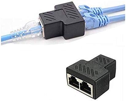 2 חבילות מחברי מפצל RJ45, 1 עד 2 דרכים ממשק כבלי אתרנט ממשק RJ-45 מתאם שקע 8P8C Network Network LAN PC,