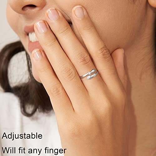 יסטיל טבעת חיבוק מכסף סטרלינג 925 לנשים בנות בגיל העשרה, תכשיטי טבעת מתכווננת יום אמהות מתנות