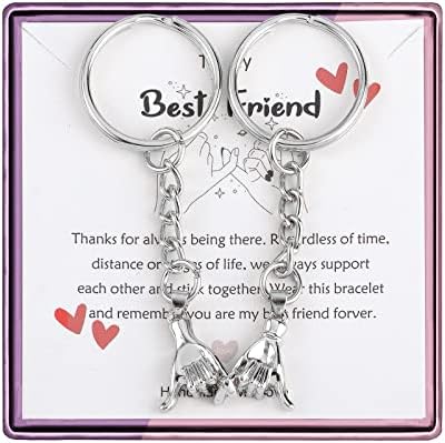 האוז פינקי מבטיחים מחזיק מפתחות מתנות לחבר הכי טוב 2 יחידות התאמת ידידות במחזיק מפתחות תודה לך