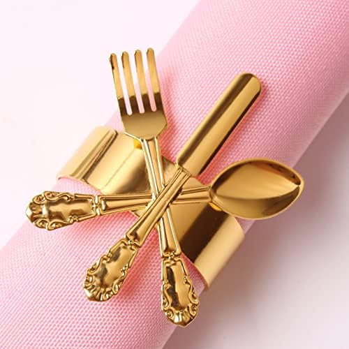 6 יחידות זהב מפיות טבעות מפיות טבעות מתכת זהב מחזיק מפיות שולחן מפיות טבעות אוכל שולחן מסיבות כל יום