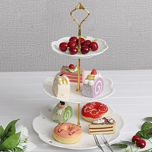 3 שכבות קאפקייקס דוכן קינוח קינוח עוגות עוגות פירות מגדל תצוגת מגדל לחתונה, מסיבת יום הולדת, מסיבת תה ומקלחת